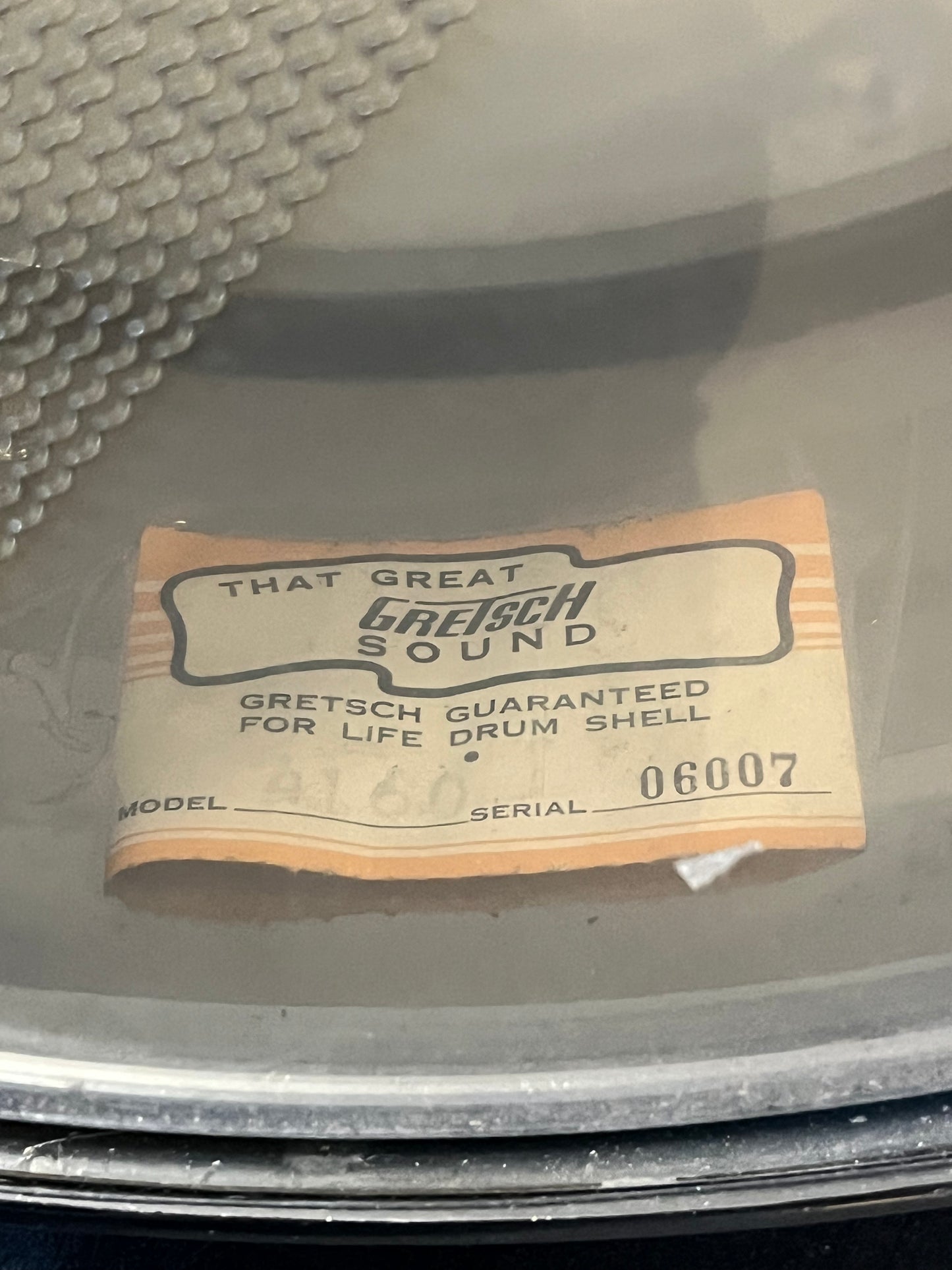 Gretsch Model 4160 Snare Drum Chrome Over Brass 14"x6"