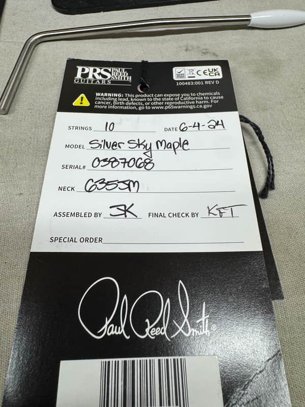 PRS Paul Reed Smith USA Silver Sky John Mayer Signature S-style Guitar with Gig Bag - Image 25