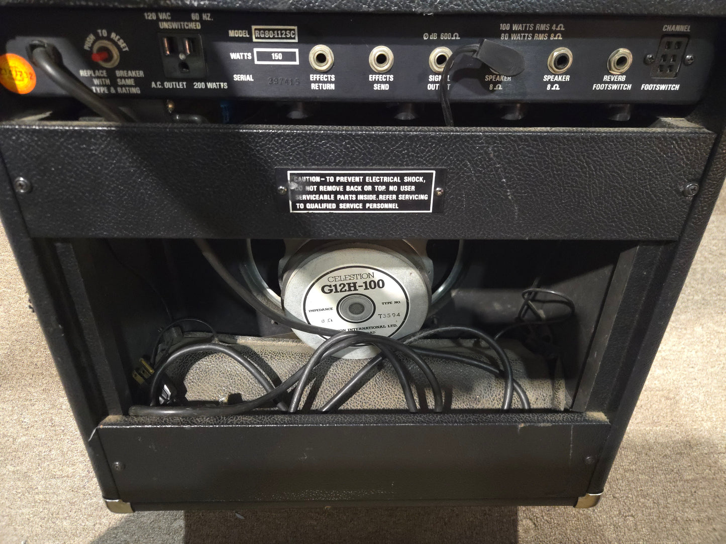 Randall RG80-112SC 2-Channel 80-Watt 1x12" Solid State Guitar Combo 1980s - Local Pickup Only