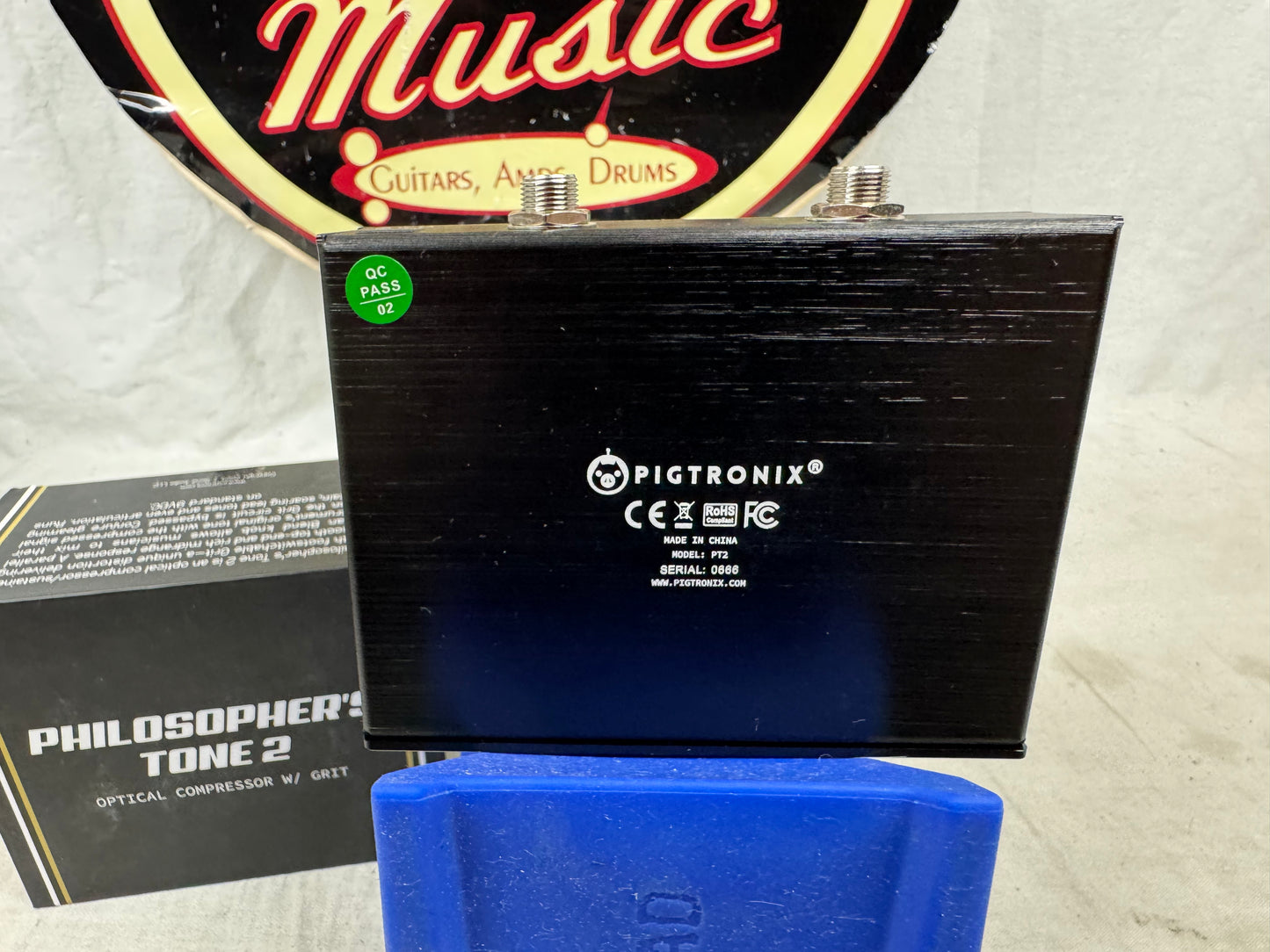 Pigtronix PT2 Philosopher's Tone 2 Optical Compressor with Grit Pedal + Box