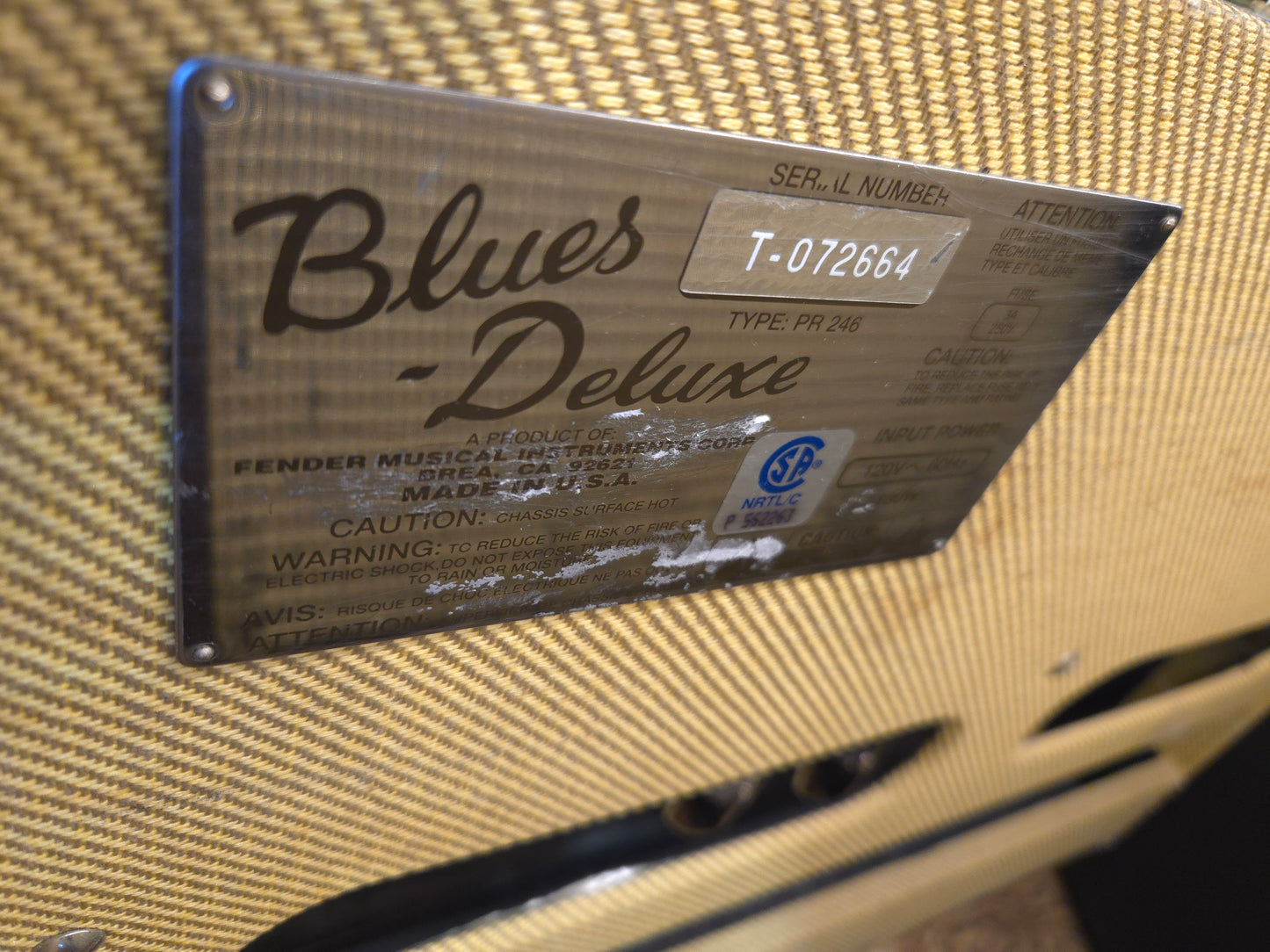 Fender Blues Deluxe 2-Channel 40-Watt 1x12" Guitar Combo 1994 - 1996 - Tweed - Local Pickup Only