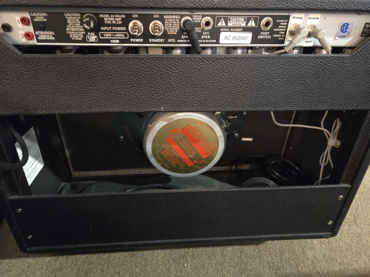 Fender '65 Deluxe Reverb Reissue 22-Watt 1x12" Guitar Combo 1994 - Present - Black - Local Pickup Only