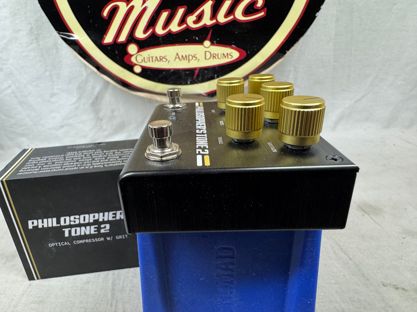 Pigtronix PT2 Philosopher's Tone 2 Optical Compressor with Grit Pedal + Box