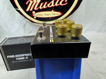Pigtronix PT2 Philosopher's Tone 2 Optical Compressor with Grit Pedal + Box