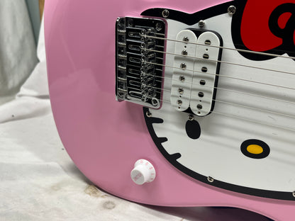 Squier by Fender x Hello Kitty Stratocaster Strat Electric Guitar 2024 with Hello Kitty Gig Bag - Pink