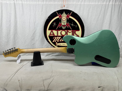 Maghini Guitars Skylark Baritone Guitar with COA + Gator Case 2023 - Lightly Aged Jade Metallic