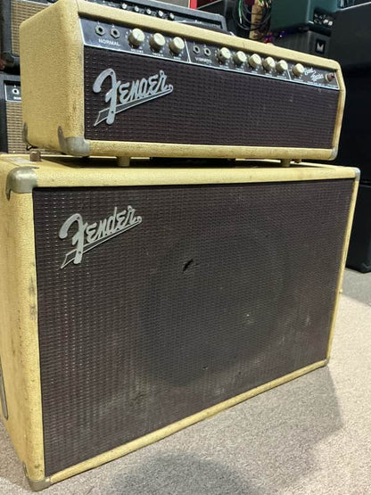 Fender 1963 Bandmaster band master Tube Amplifier Head with 1x15 115 Tone-Ring Speaker Cabinet - Image 2