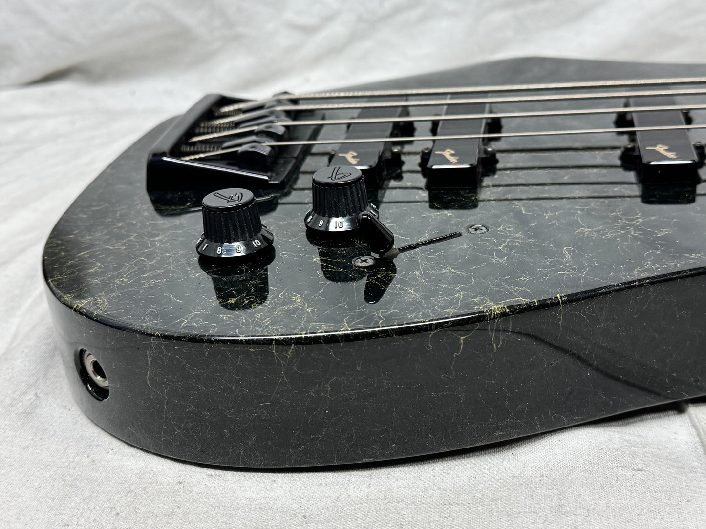 Fender HM Bass IV heavy metal 4-string Bass with Case - MIJ Made In Japan 1989 - 1990 - Green / Gold