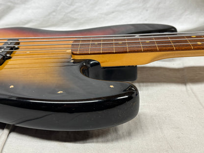 Fender Jaco Pastorius Jazz Bass Fretless 4-string J-Bass with Case 2005 - 3-Color Sunburst / Pau Ferro fingerboard