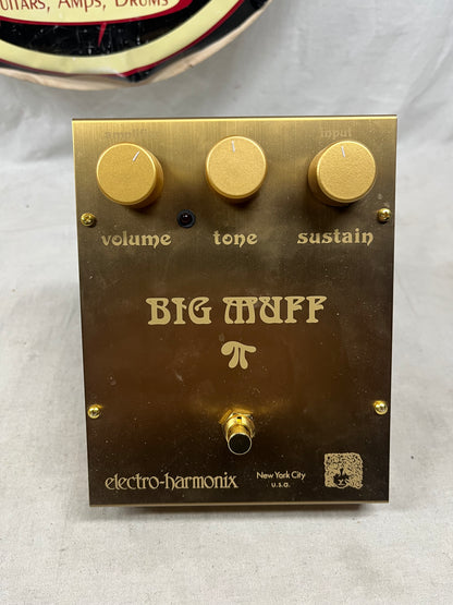 Electro-Harmonix Double Anniversary Big Muff Pi Distortion Fuzz Pedal with Wood Box 2023 Limited Edition (one of 555) - Gold
