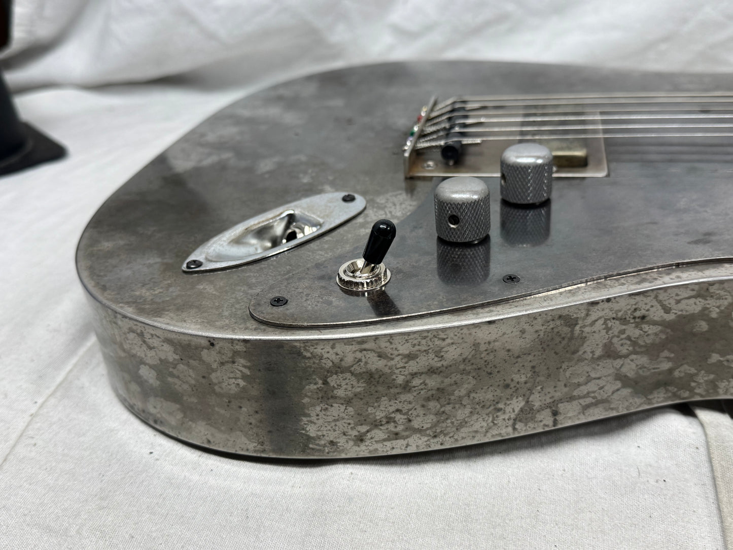Mule Resophonic Mulecaster S-style Hollow Body Steel body Guitar with Case