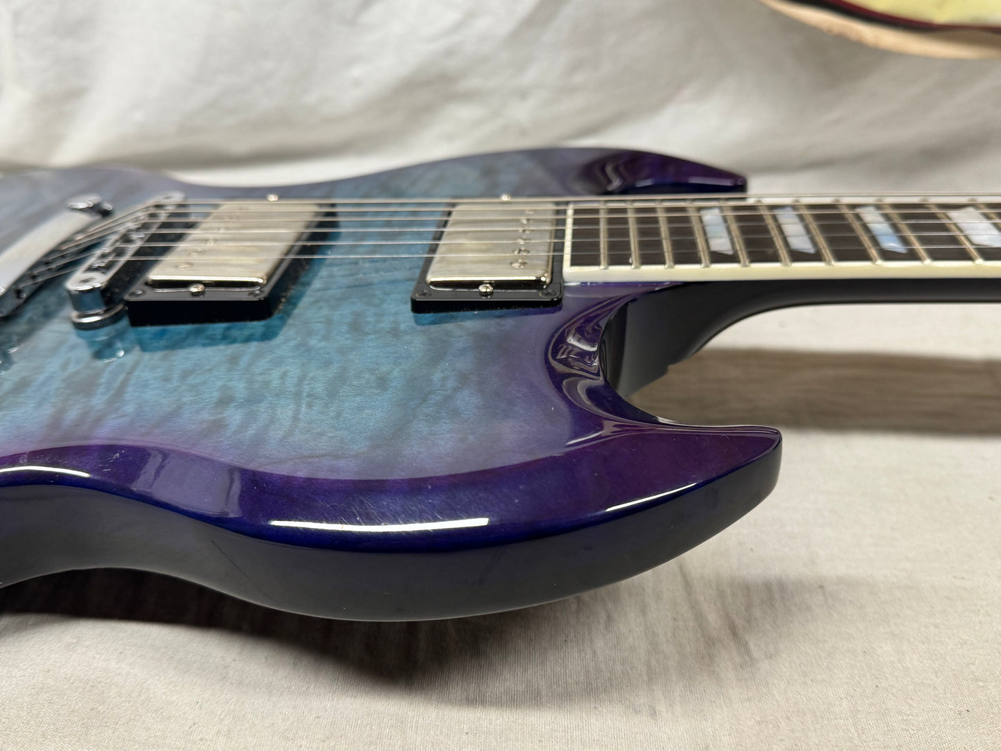 Gibson SG Modern Guitar with Case - Headstock Repaired - UGLY! 2023 - Blueberry Fade