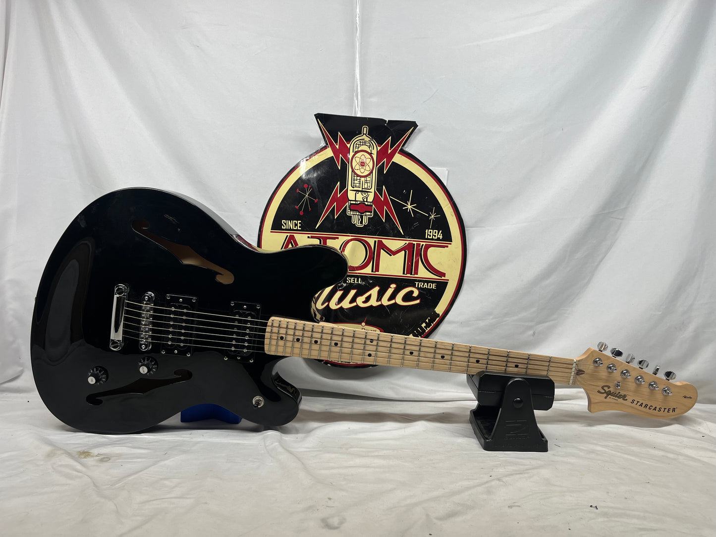 Squier Affinity Series Starcaster Semi-Hollow Body Electric Guitar - Black
