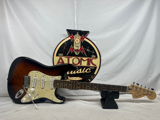 Squier Deluxe Series Stratocaster strat Electric Guitar - Antique Burst