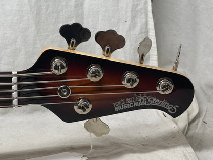 Ernie Ball Music Man USA Sterling 5 HH 5-string Bass with Case 2014 - Vintage Sunburst