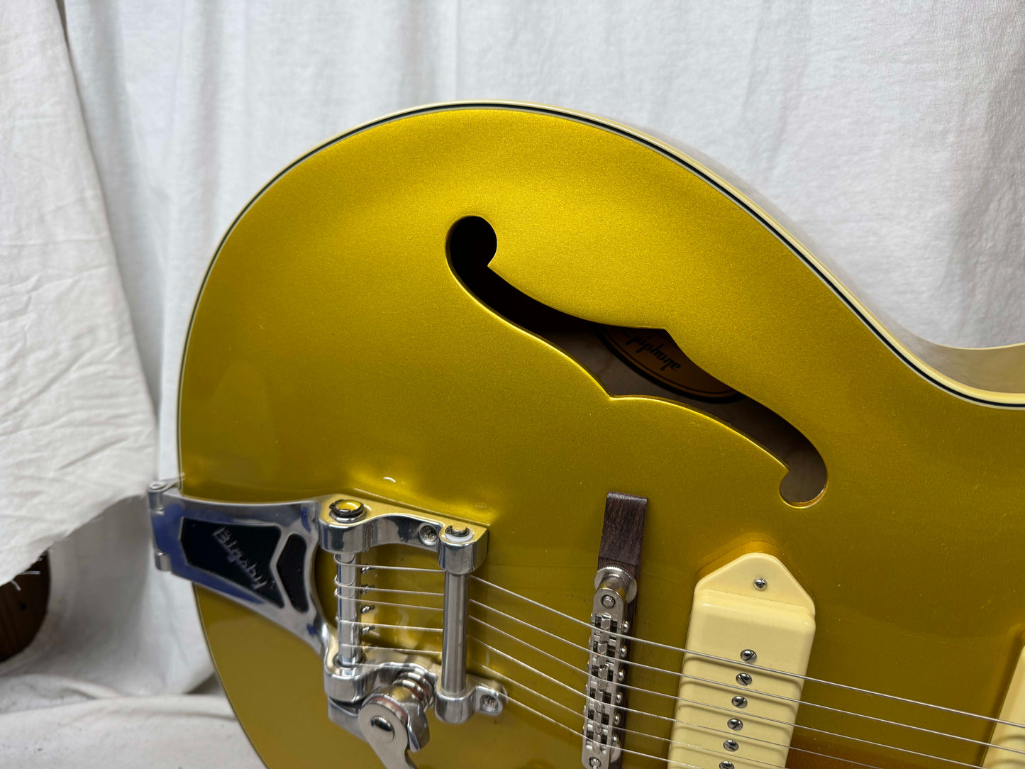 Epiphone ES-295 es295 Hollow Body Guitar with Case - MIK Made In Korea 2006 - Metallic Gold