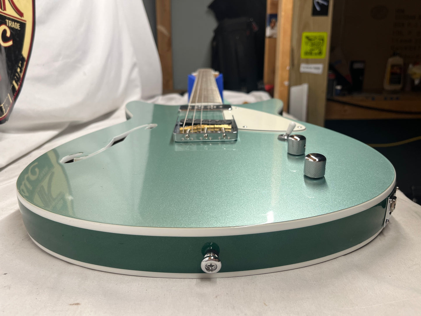 Rivolta Guitars Duocata Doublecut Semi-Hollow Body Electric Guitar - Duo Verde Metallic