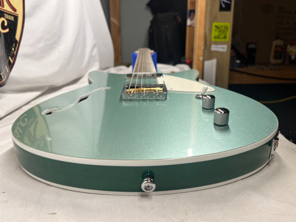 Rivolta Guitars Duocata Doublecut Semi-Hollow Body Electric Guitar - Duo Verde Metallic