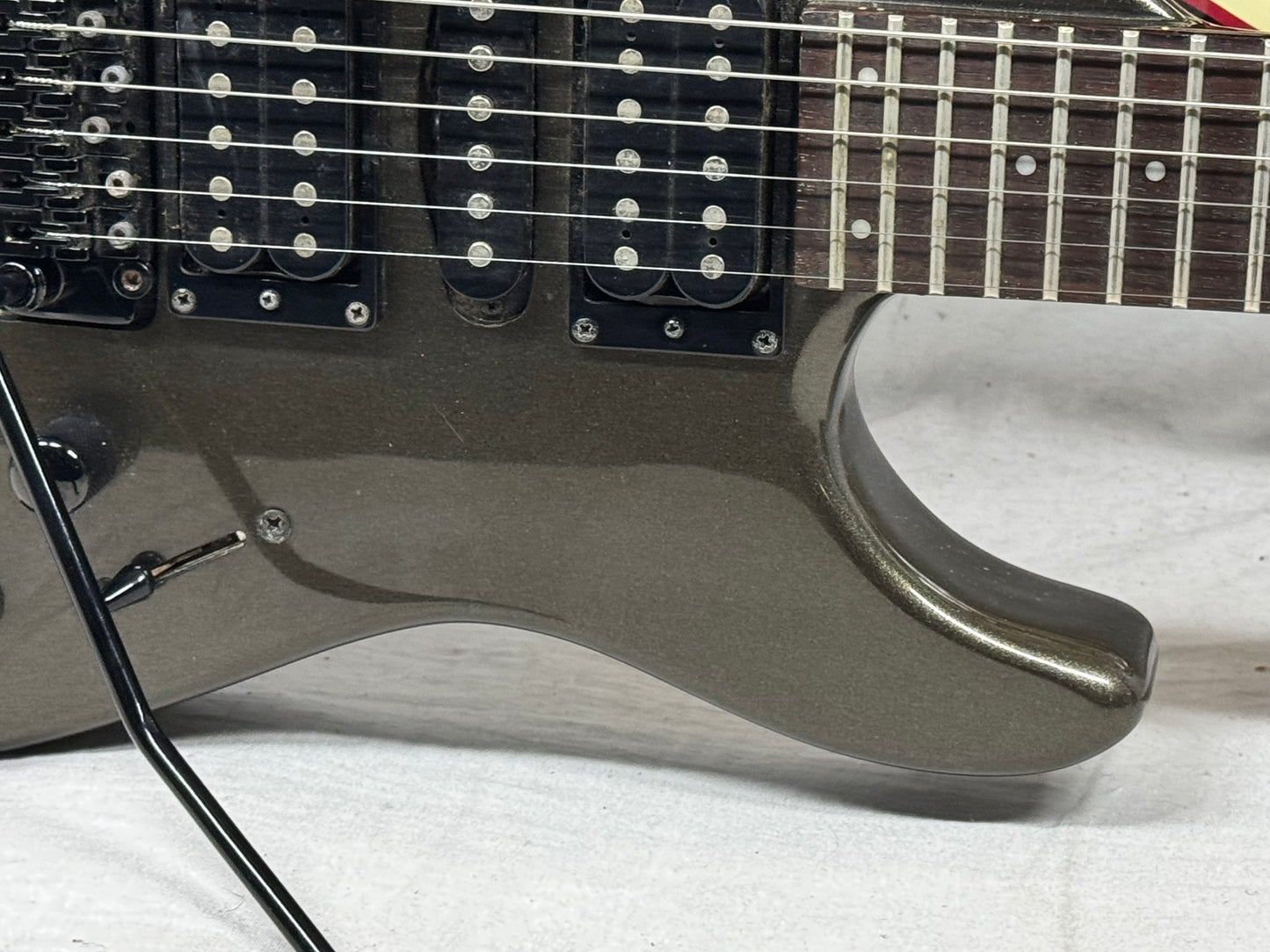 Squier by Fender Standard Series Stagemaster stage master HSH Deluxe Guitar - MIK Made In Korea 2000 - Pewter Gray Metallic