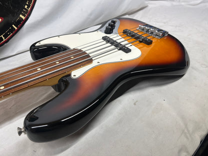 Fender Standard Jazz Bass V 5-String Electric Bass with Hard Case - Brown Sunburst