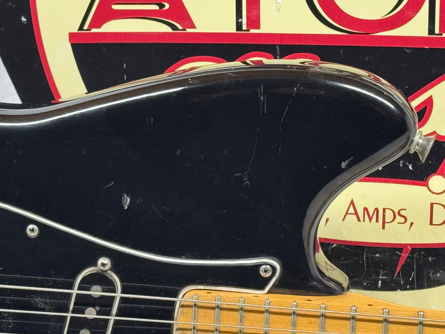 Fender MusicMaster music master Guitar 1961 - Black (likely re-fin'd) / Maple neck