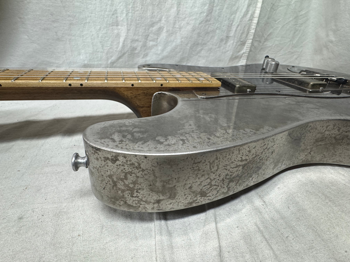 Mule Resophonic Mulecaster S-style Hollow Body Steel body Guitar with Case