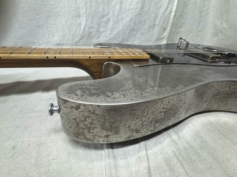 Mule Resophonic Mulecaster S-style Hollow Body Steel body Guitar with Case - Image 23