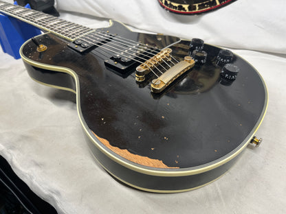 Sawtooth Singlecut LP-Style Electric Guitar - Distressed Black