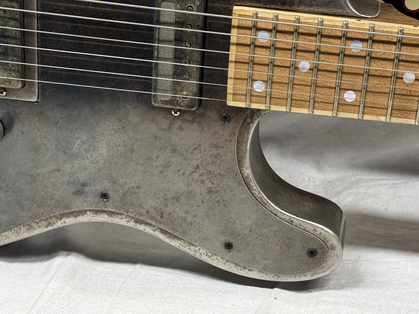 Mule Resophonic Mulecaster S-style Hollow Body Steel body Guitar with Case