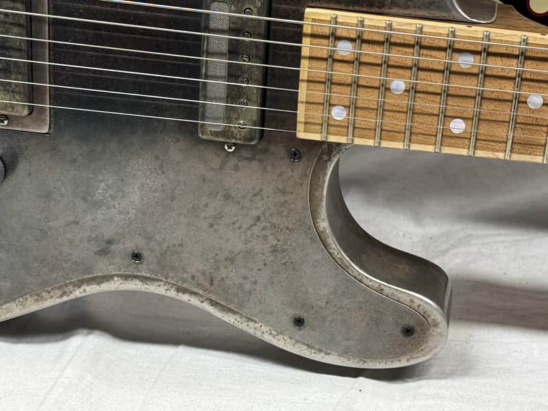 Mule Resophonic Mulecaster S-style Hollow Body Steel body Guitar with Case - Image 8
