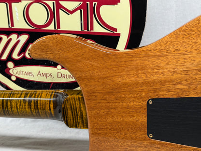 PRS Paul Reed Smith USA Custom Built Wood Library Modern Eagle V 10-Top Guitar with Case 2021 - Yellow Tiger Flame 10 / Brazilian Rosewood