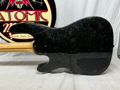 Fender HM Bass IV heavy metal 4-string Bass with Case - MIJ Made In Japan 1989 - 1990 - Green / Gold