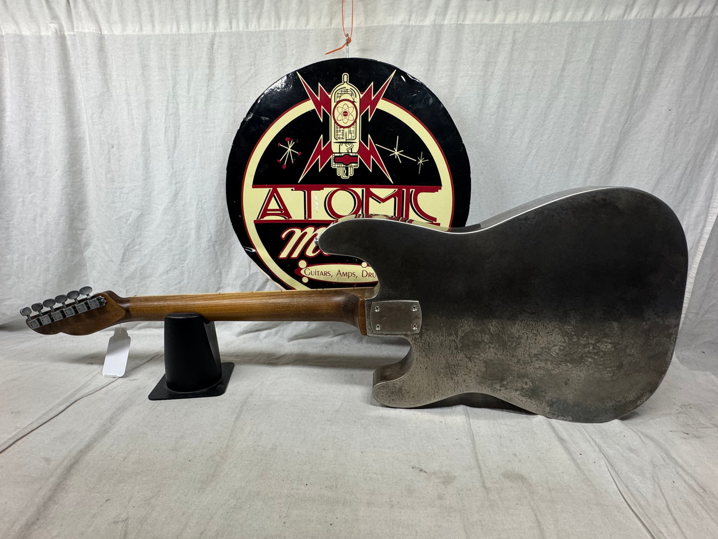 Mule Resophonic Mulecaster S-style Hollow Body Steel body Guitar with Case