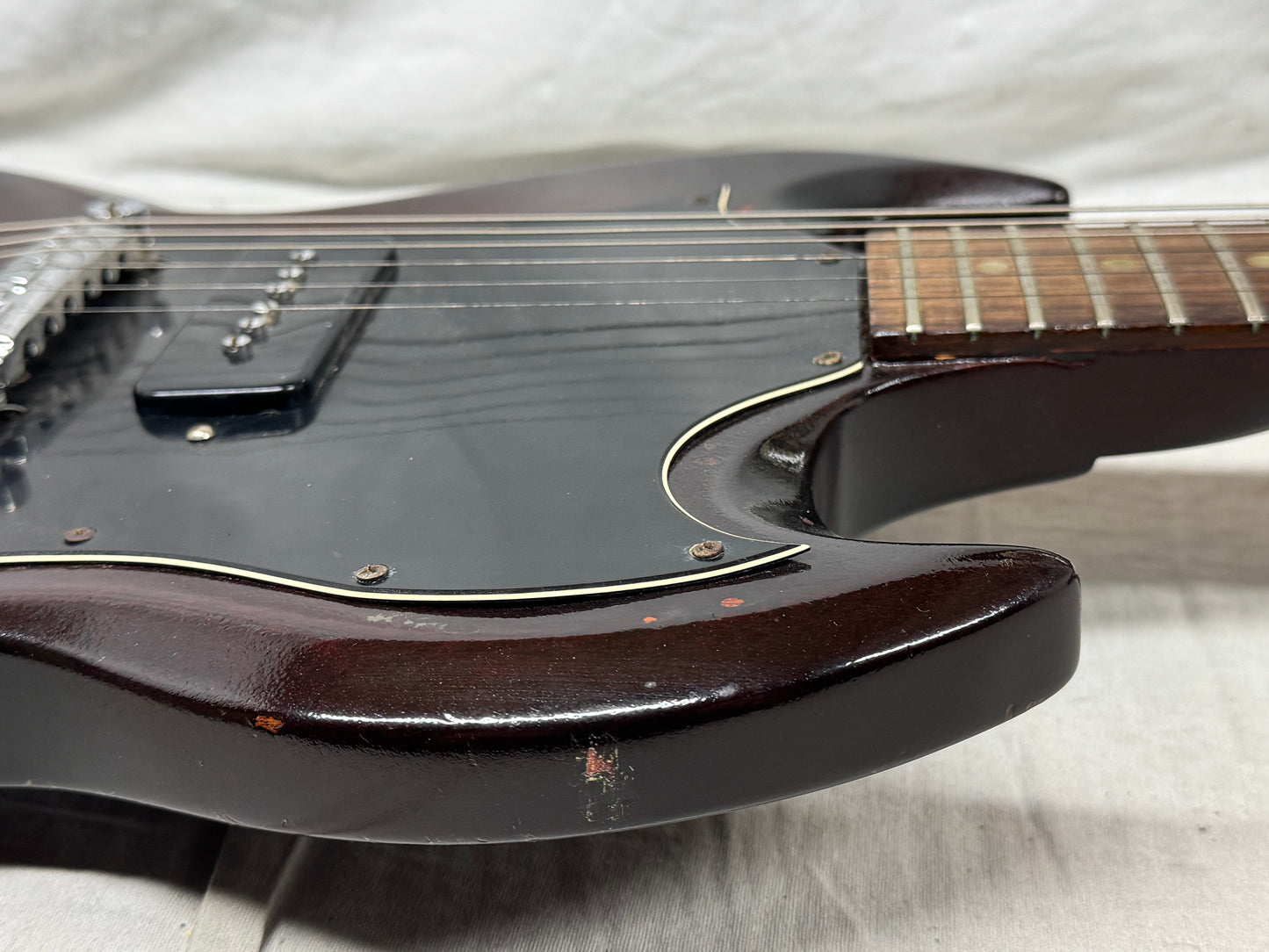 Gibson SG Junior jr Guitar with Chipboard Case 1967 - Dark Cherry
