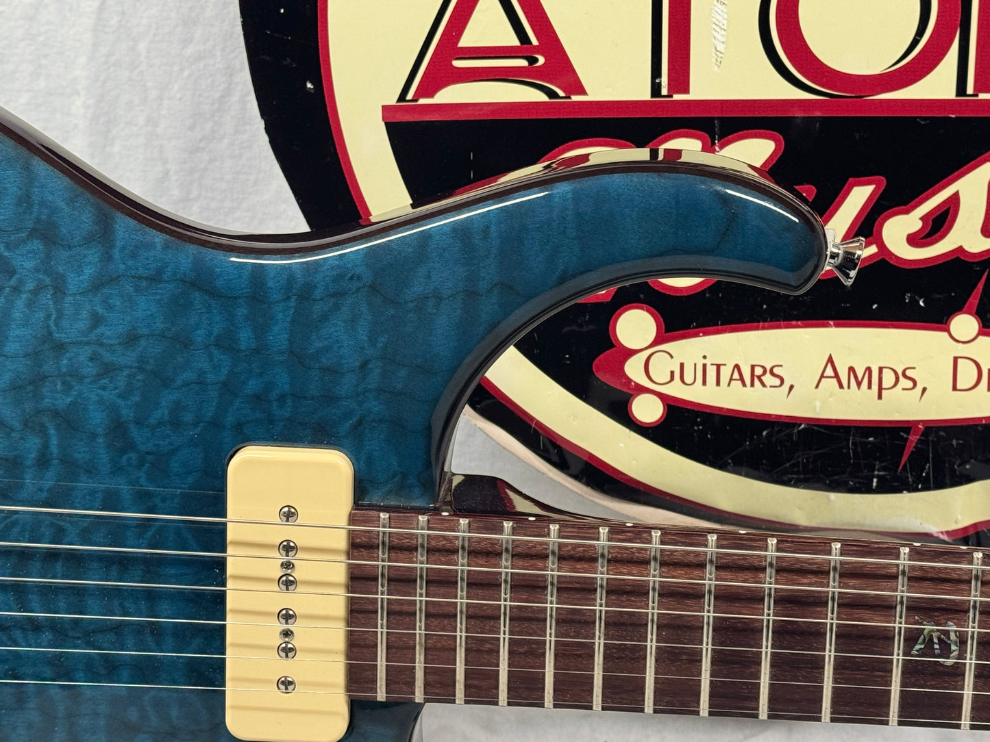 Michael Rowan Custom Guitars Journeyman Twin P90s Guitar - Trans Turquoise