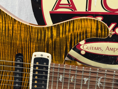 PRS Paul Reed Smith USA Custom Built Wood Library Modern Eagle V 10-Top Guitar with Case 2021 - Yellow Tiger Flame 10 / Brazilian Rosewood