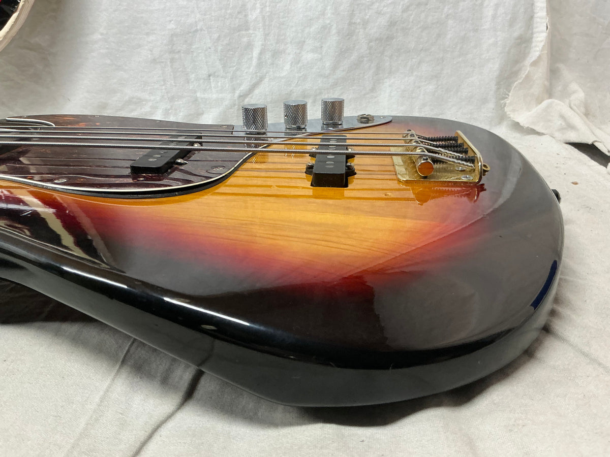 SX Vintage Series J-Style 34" Scale Length Electric Bass - 3 Tone Sunburst