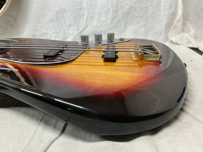 SX Vintage Series J-Style 34" Scale Length Electric Bass - 3 Tone Sunburst