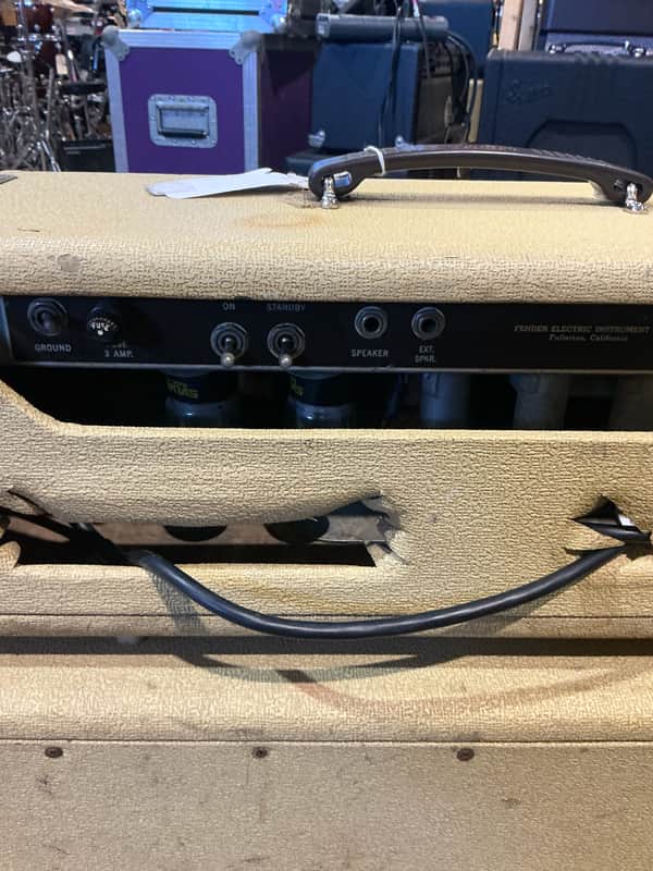 Fender 1963 Bandmaster band master Tube Amplifier Head with 1x15 115 Tone-Ring Speaker Cabinet - Image 8