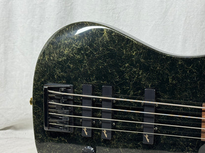 Fender HM Bass IV heavy metal 4-string Bass with Case - MIJ Made In Japan 1989 - 1990 - Green / Gold