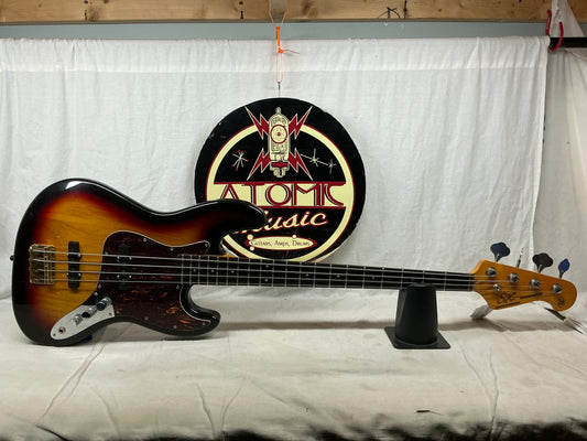 SX Vintage Series J-Style 34" Scale Length Electric Bass - 3 Tone Sunburst