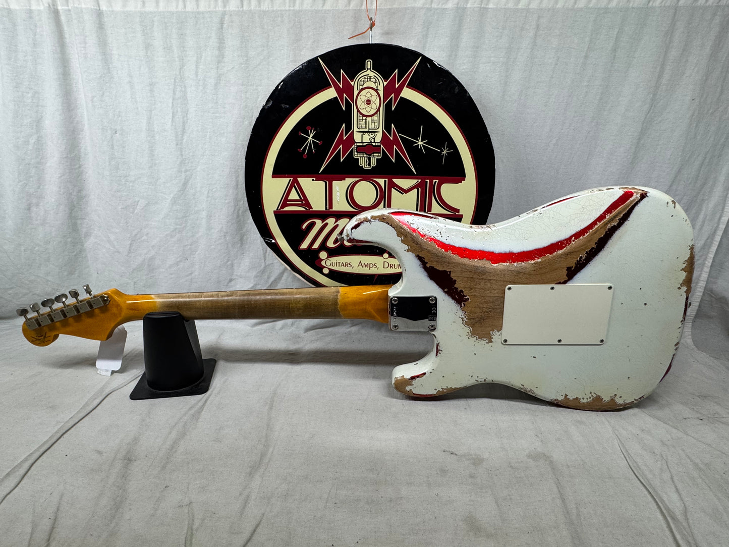 Fender USA Custom Shop Limited Edition White Lightning Stratocaster FR HSS 22 Guitar with COA + Case 2023 - Olympic White top / Candy Apple Red bottom / Rosewood fingerboard