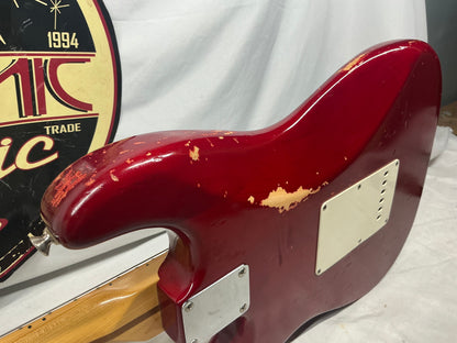 Fender Highway One Stratocaster Guitar 2002 - Crimson Red Transparent / Maple neck