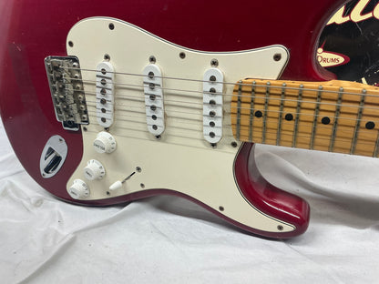 Fender Highway One Stratocaster Guitar 2002 - Crimson Red Transparent / Maple neck