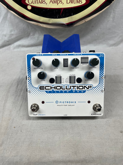 Pigtronix Echolution2 echolution 2 II Filter Pro Multi-Tap Delay Pedal with Remote Switch + TRS cable