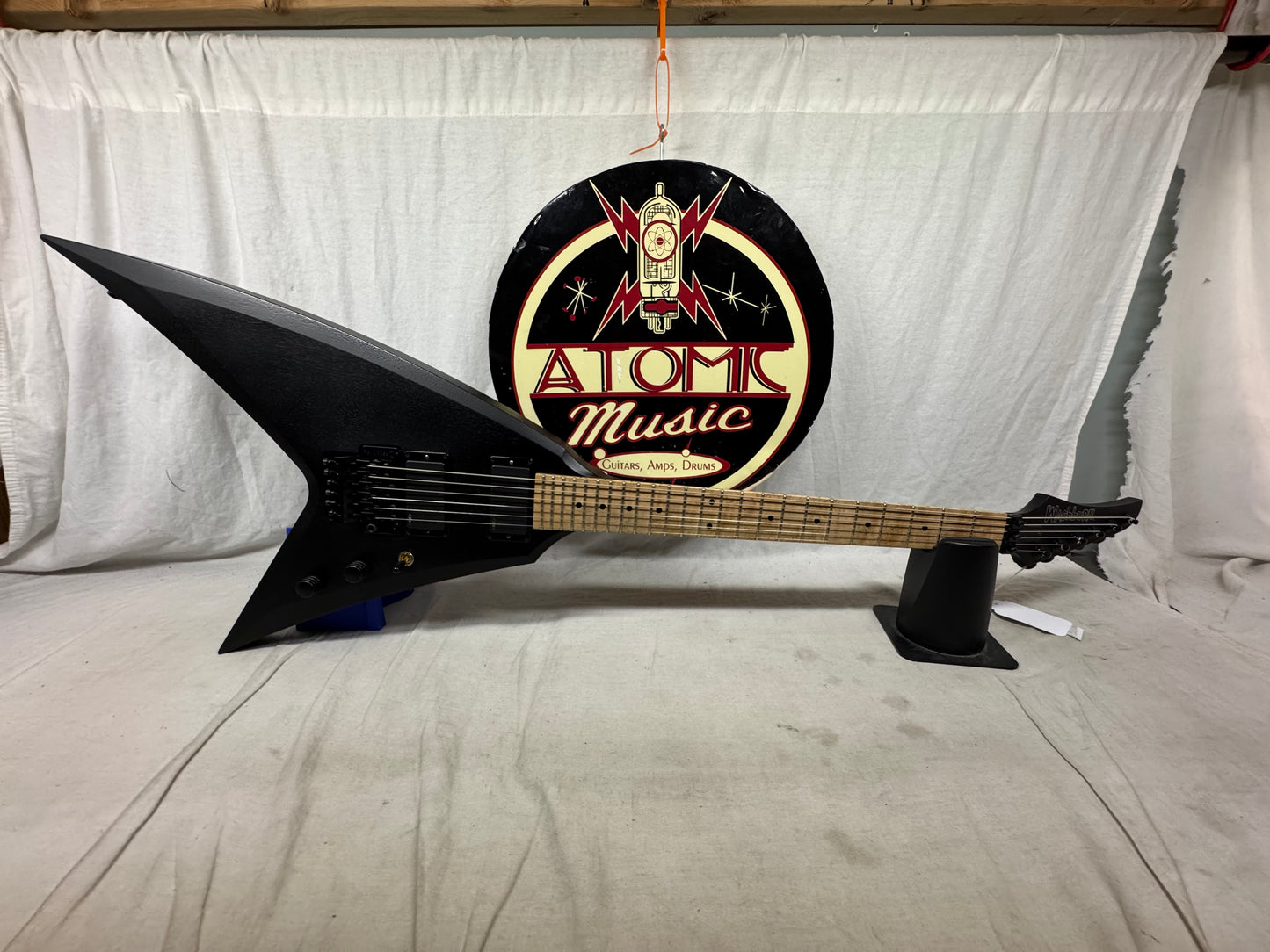 Washburn USA Custom Shop Vindicator Flying V Guitar with Case - Black