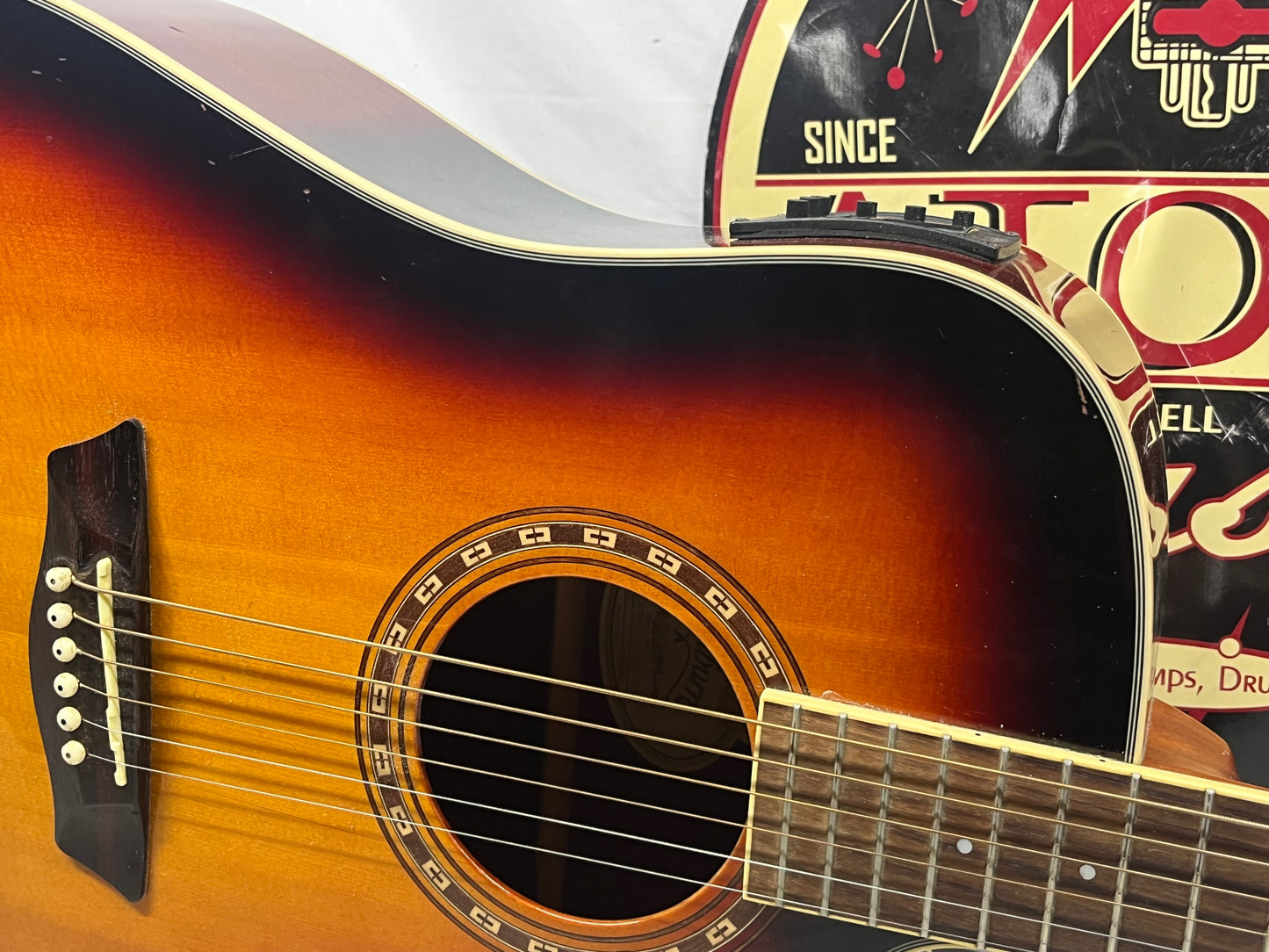 Washburn WD7SCEATB Harvest Series Dreadnought Acoustic Electric Guitar - Tobacco Burst