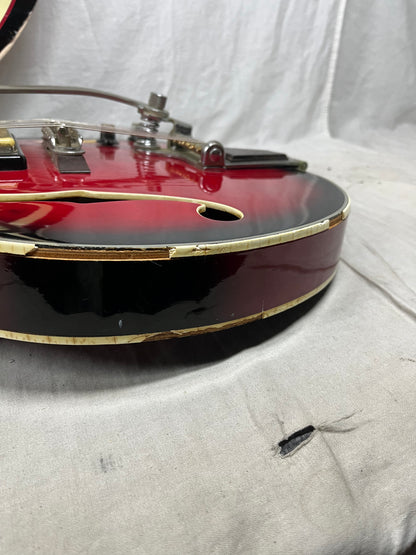 Univox Coily U1825 Hollow Body Guitar MIJ Made In Japan Vintage Redburst - AS IS! needs new nut