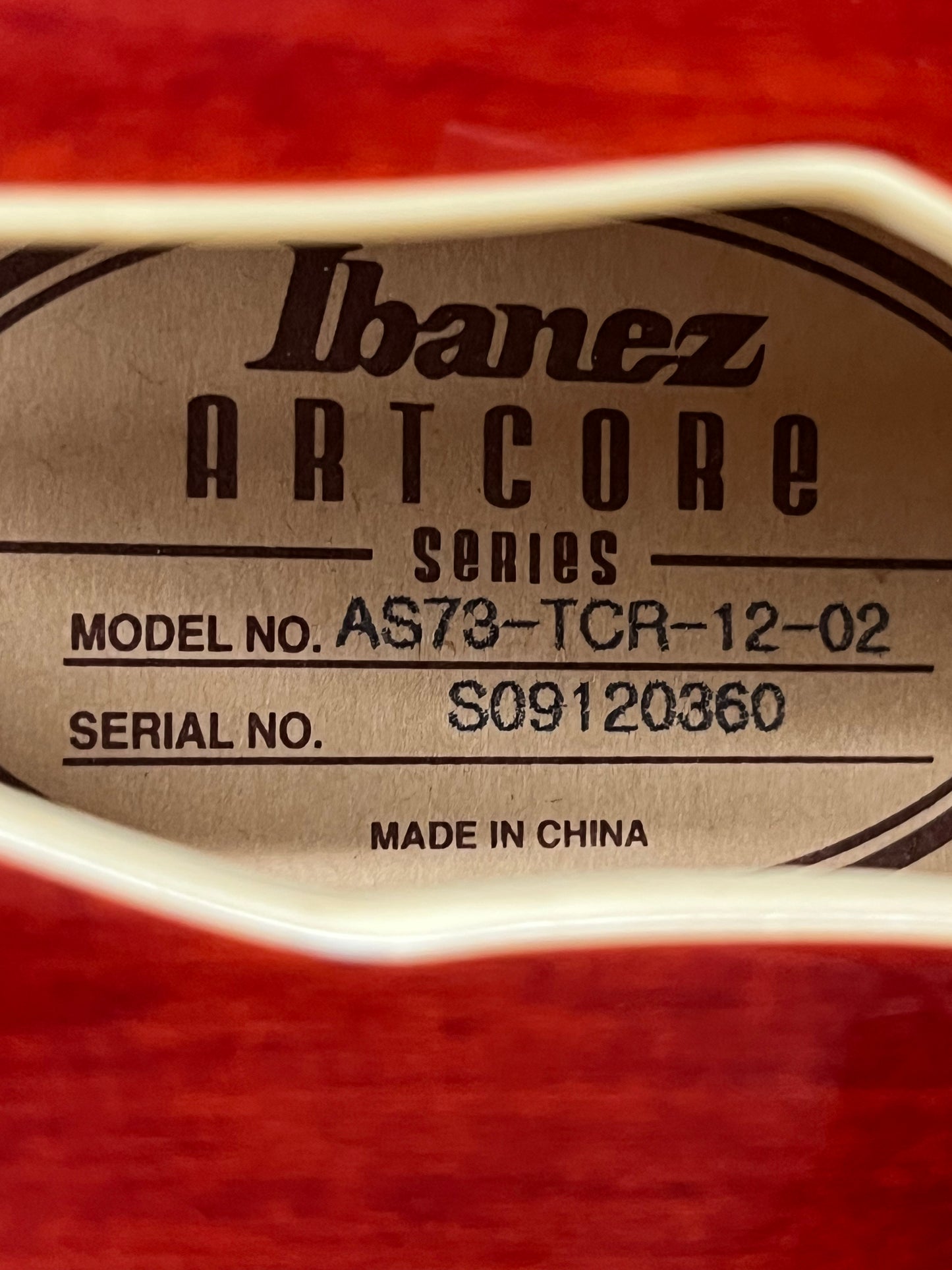 Ibanez Artcore Series AS73 Semi-Hollow Body Electric Guitar - Transparent Cherry Red