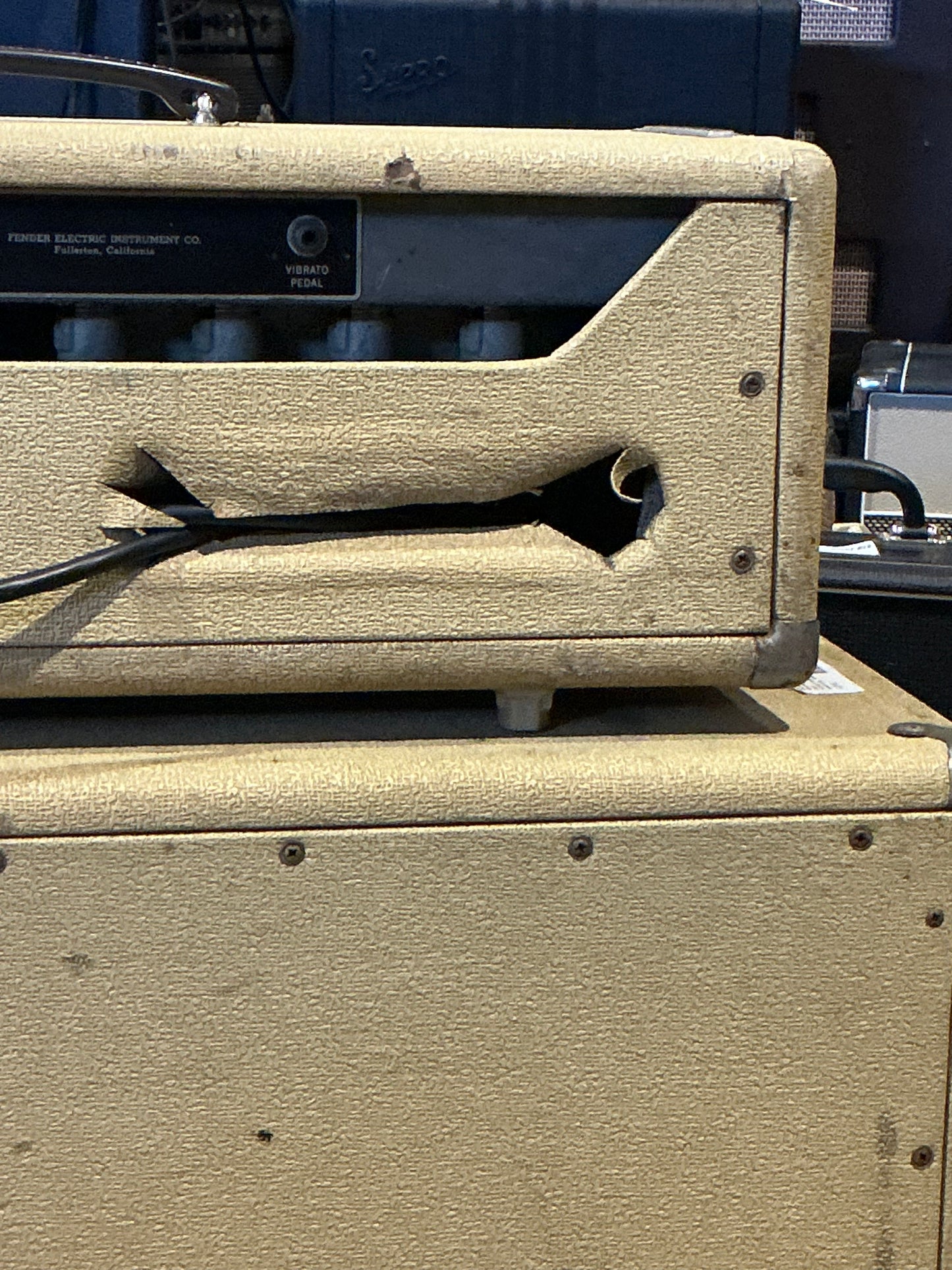 Fender 1963 Bandmaster band master Tube Amplifier Head with 1x15 115 Tone-Ring Speaker Cabinet - Local Pickup Only